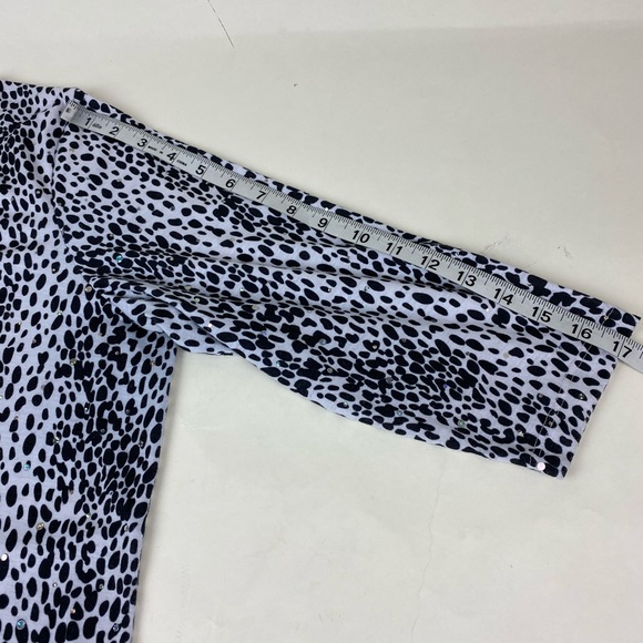CD Petites-Animal Print-3/4-Sleeves blouse-Size PM - Picture 4 of 6